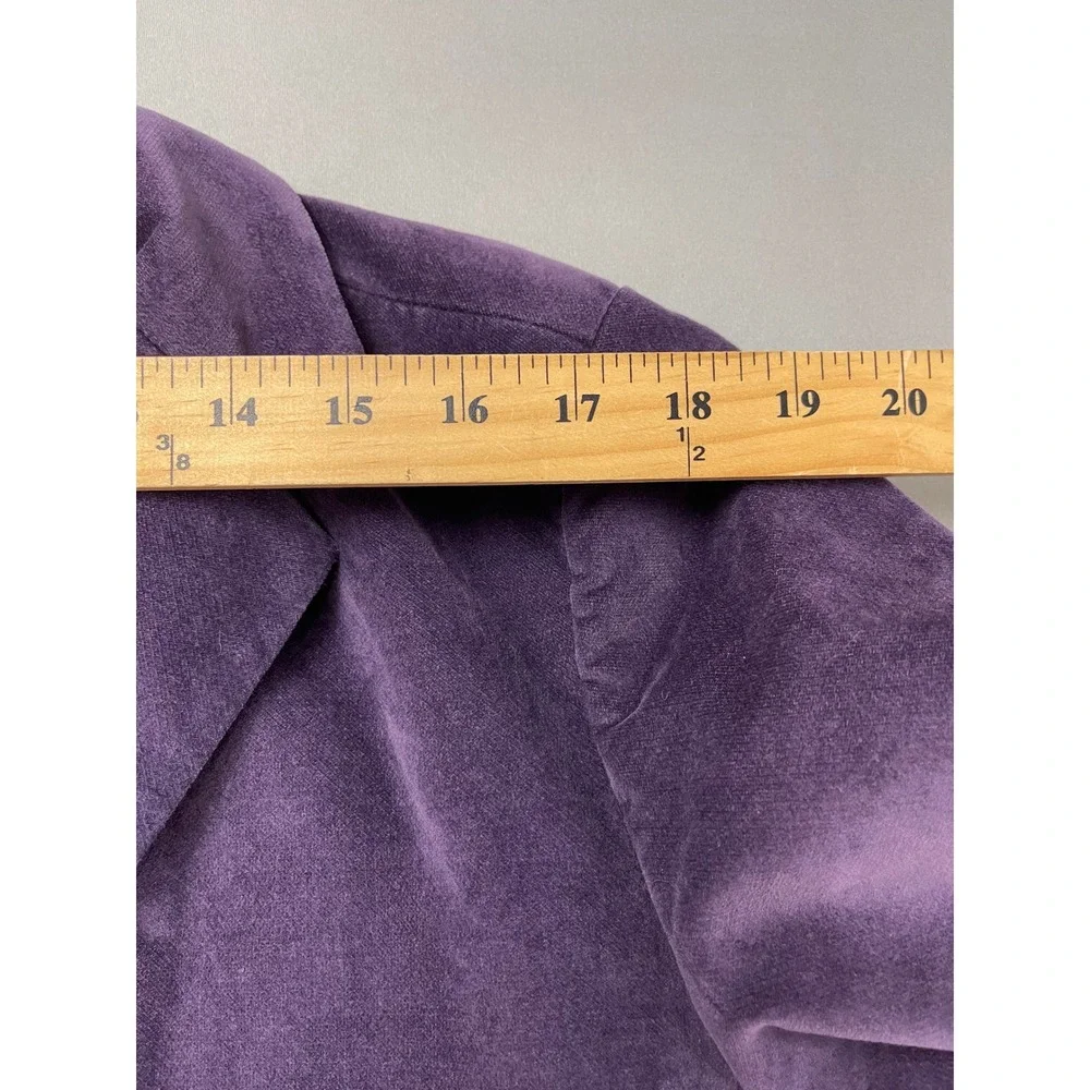 LL Bean Purple Corduroy Blazer Jacket Womens 16‎ Regular Cotton Spandex 3 Button